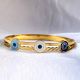 18K Gold Plated Tricolour Evil Eye Kada